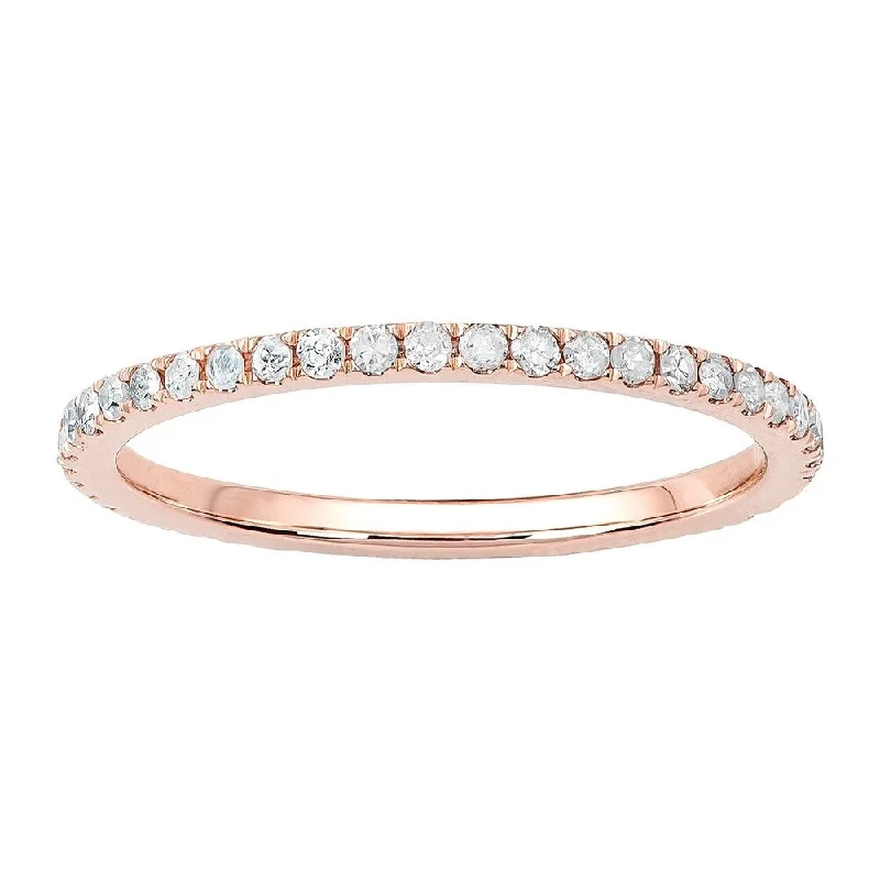 Viducci 10k Rose Gold 1/2ct Pave Eternity Diamond Wedding Band