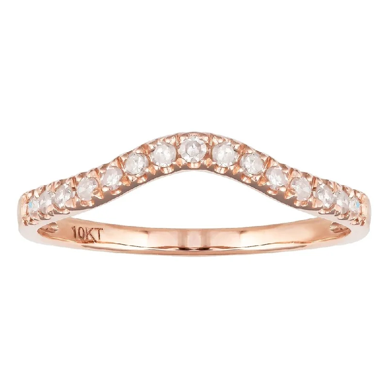 Viducci 10k Rose Gold 1/4ct TDW Curved Diamond Band (G-H, I1-I2)