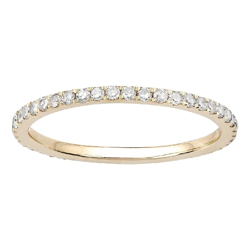 Viducci 10k Yellow Gold 1/2ct Pave Eternity Diamond Wedding Band