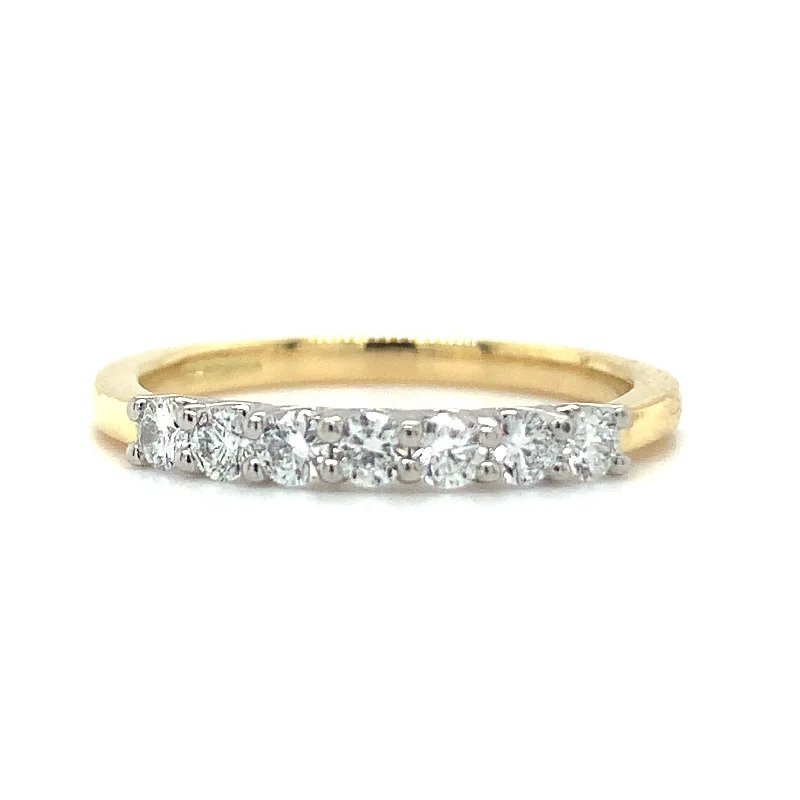 18ct Yellow Gold 0.35ct Laboratory Grown 7 Stone Eternity Ring