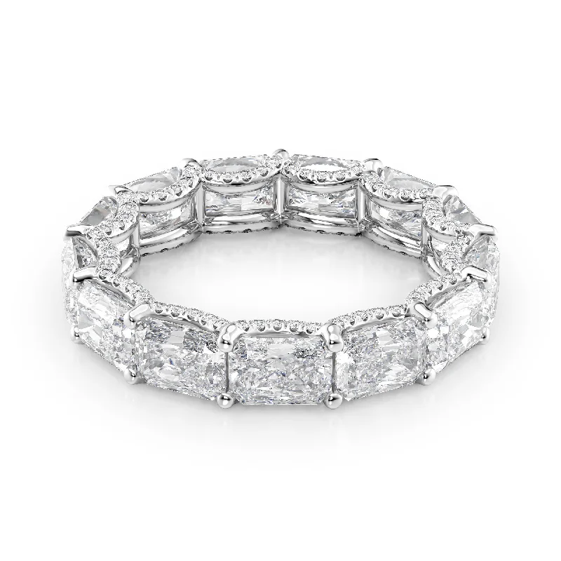 5.3ct East West Radiant U Pave Prong Eternity