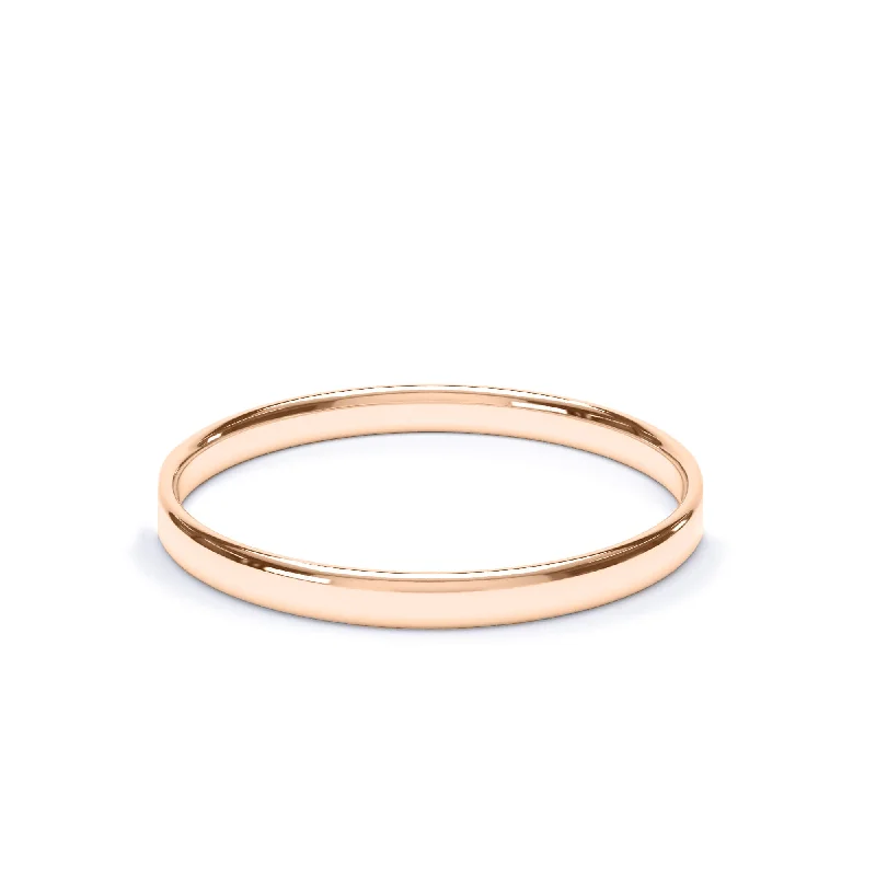 - Oval Profile Plain Wedding Ring 18k Rose Gold