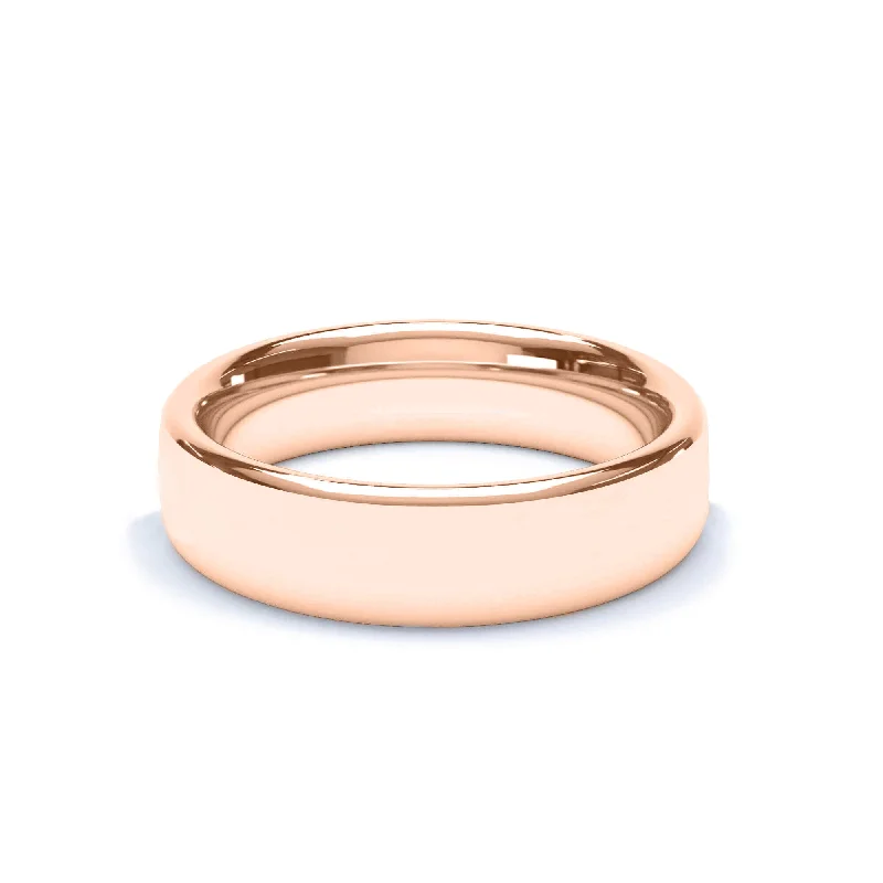 - Oval Profile Wedding Ring 9k Rose Gold