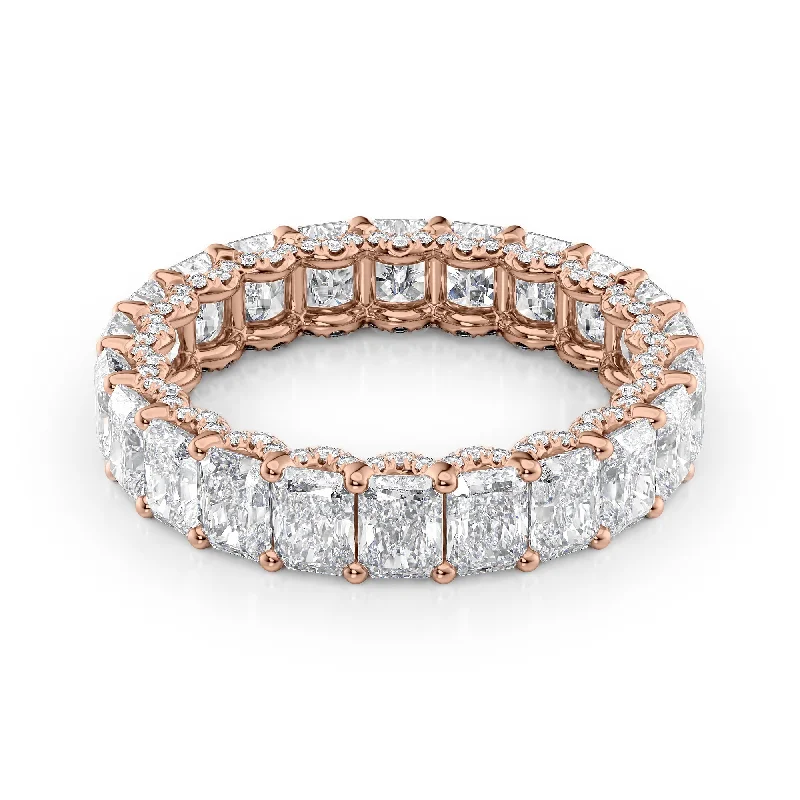 4.3ct Radiant U Pave Prong Eternity