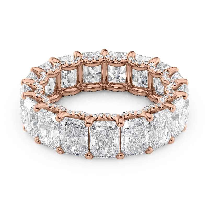 8.3ct Radiant U Pave Prong Eternity