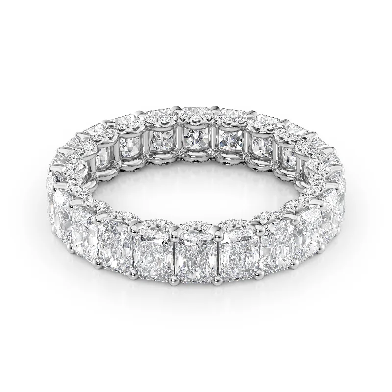 4.3ct Radiant U Pave Prong Eternity