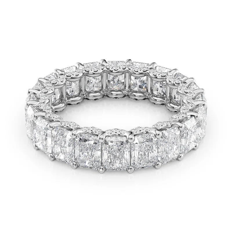 6.3ct Radiant U Pave Prong Eternity