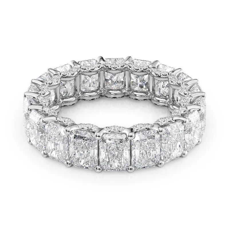 7.3ct Radiant U Pave Prong Eternity