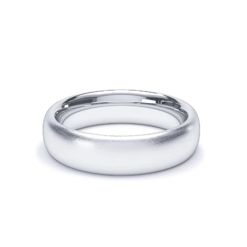 - Regular Court Satin Polish Wedding Ring 9k White Gold